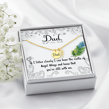 If I listen closely - Dad Remembrance Necklace - JustFamilyThings