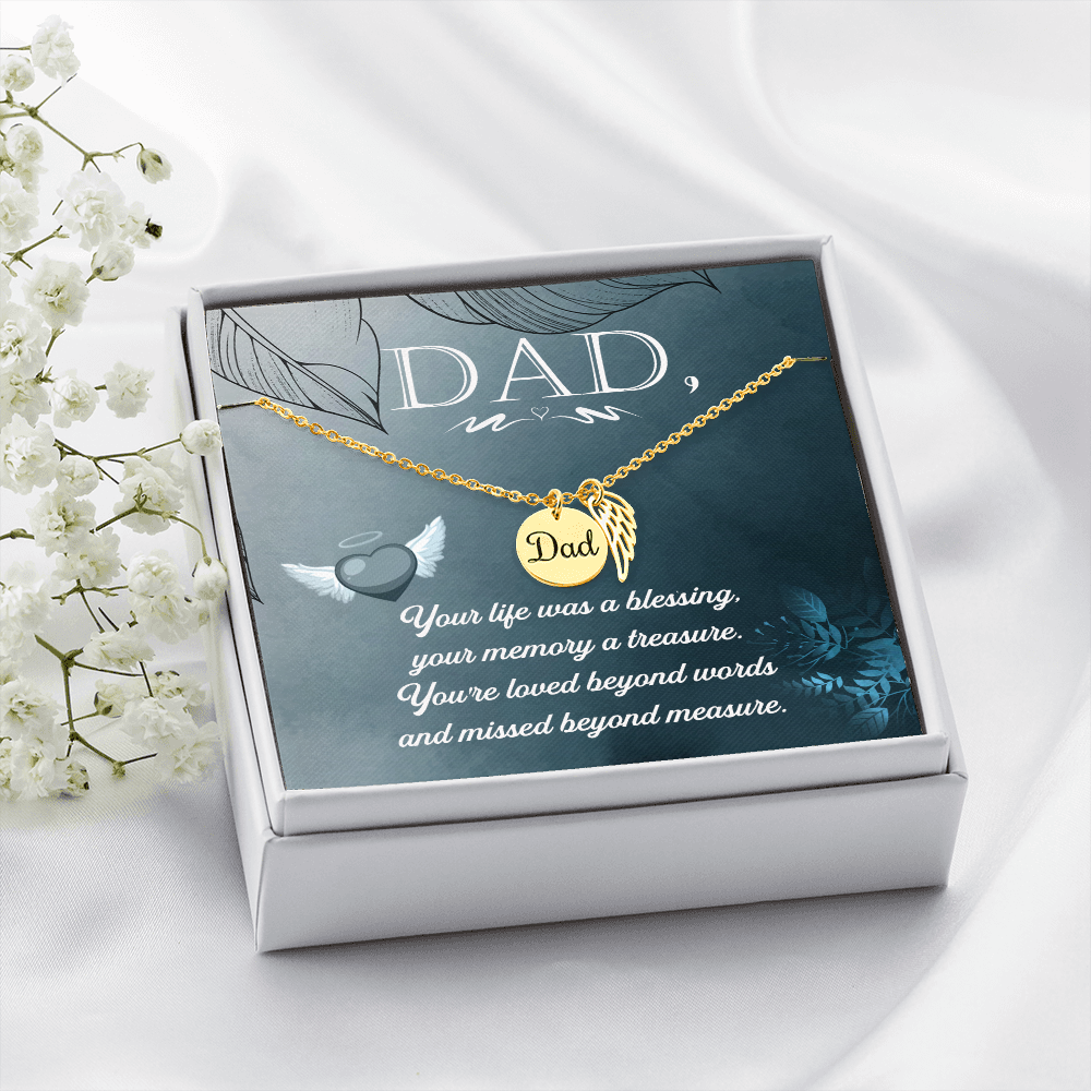 Your life was a blessing - Dad Remembrance Necklace - JustFamilyThings