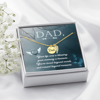 Your life was a blessing - Dad Remembrance Necklace - JustFamilyThings