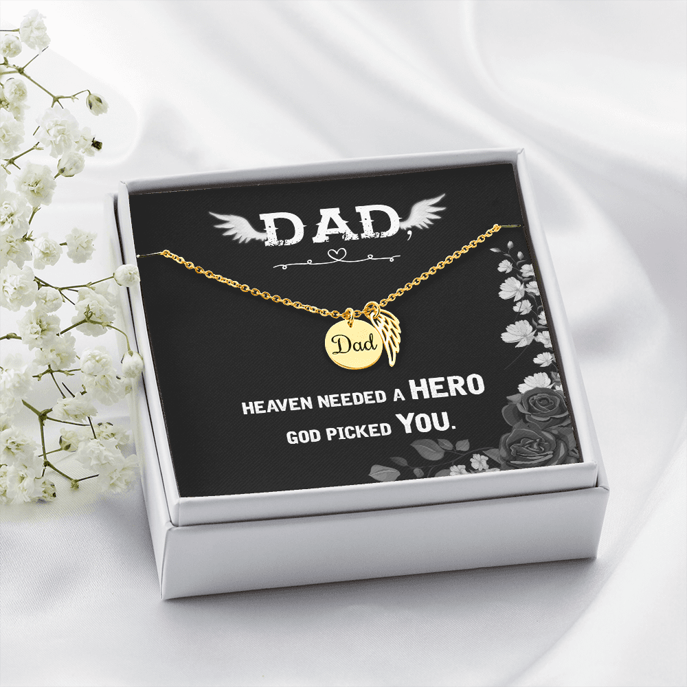 Heaven needed a hero - Dad Remembrance Necklace - JustFamilyThings