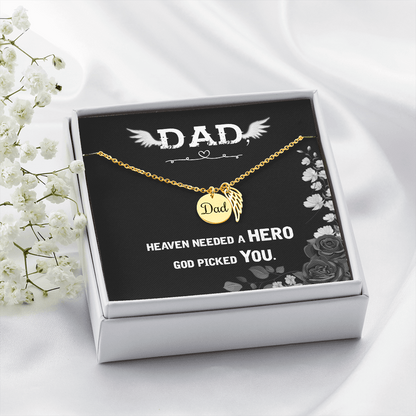 Heaven needed a hero - Dad Remembrance Necklace - JustFamilyThings