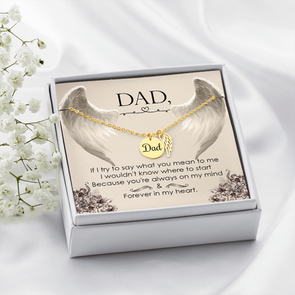 If I try to say what you mean to me - Dad Remembrance Necklace - JustFamilyThings