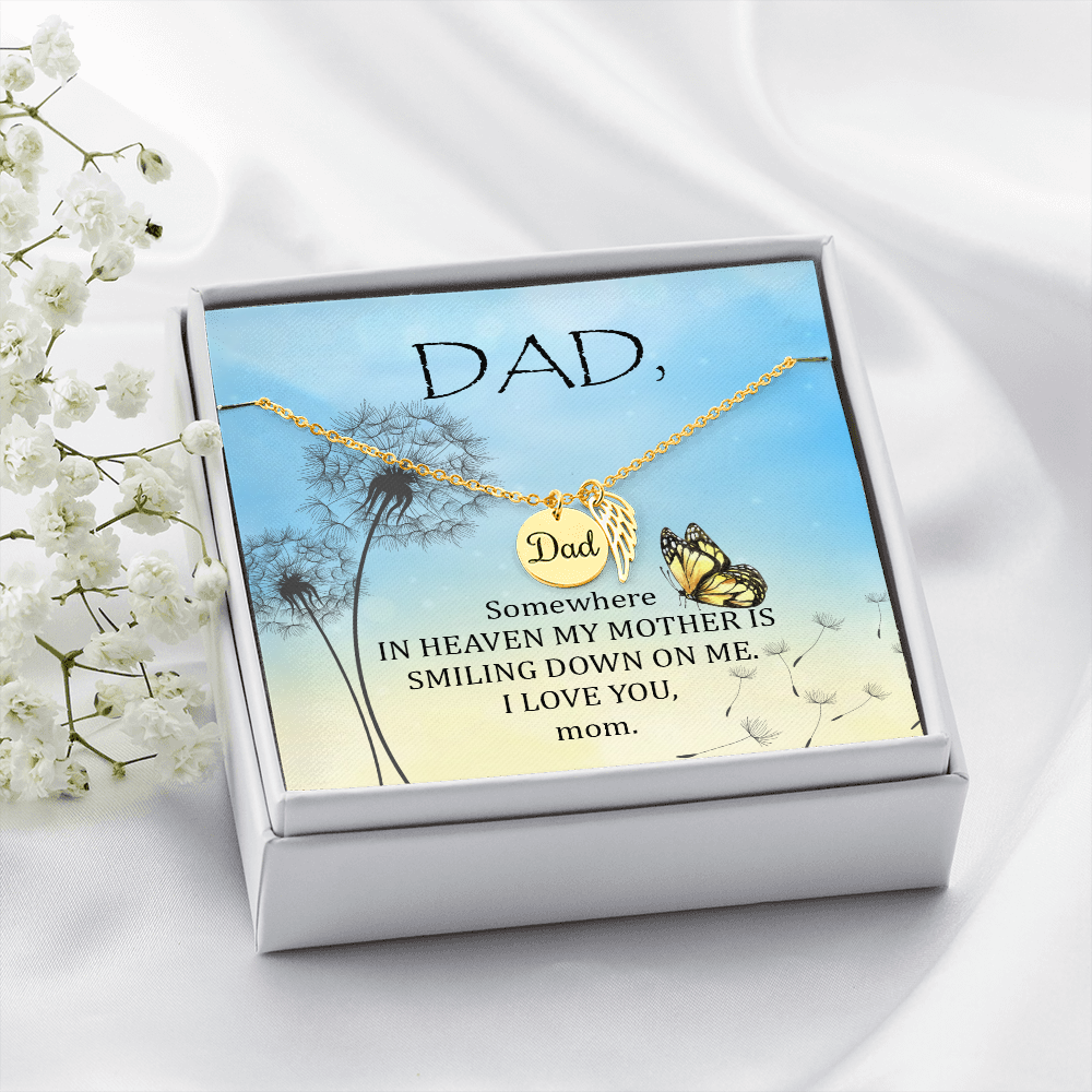 Somewhere in heaven - Dad Remembrance Necklace - JustFamilyThings