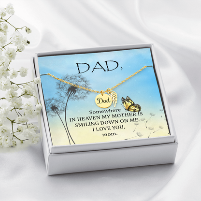 Somewhere in heaven - Dad Remembrance Necklace - JustFamilyThings