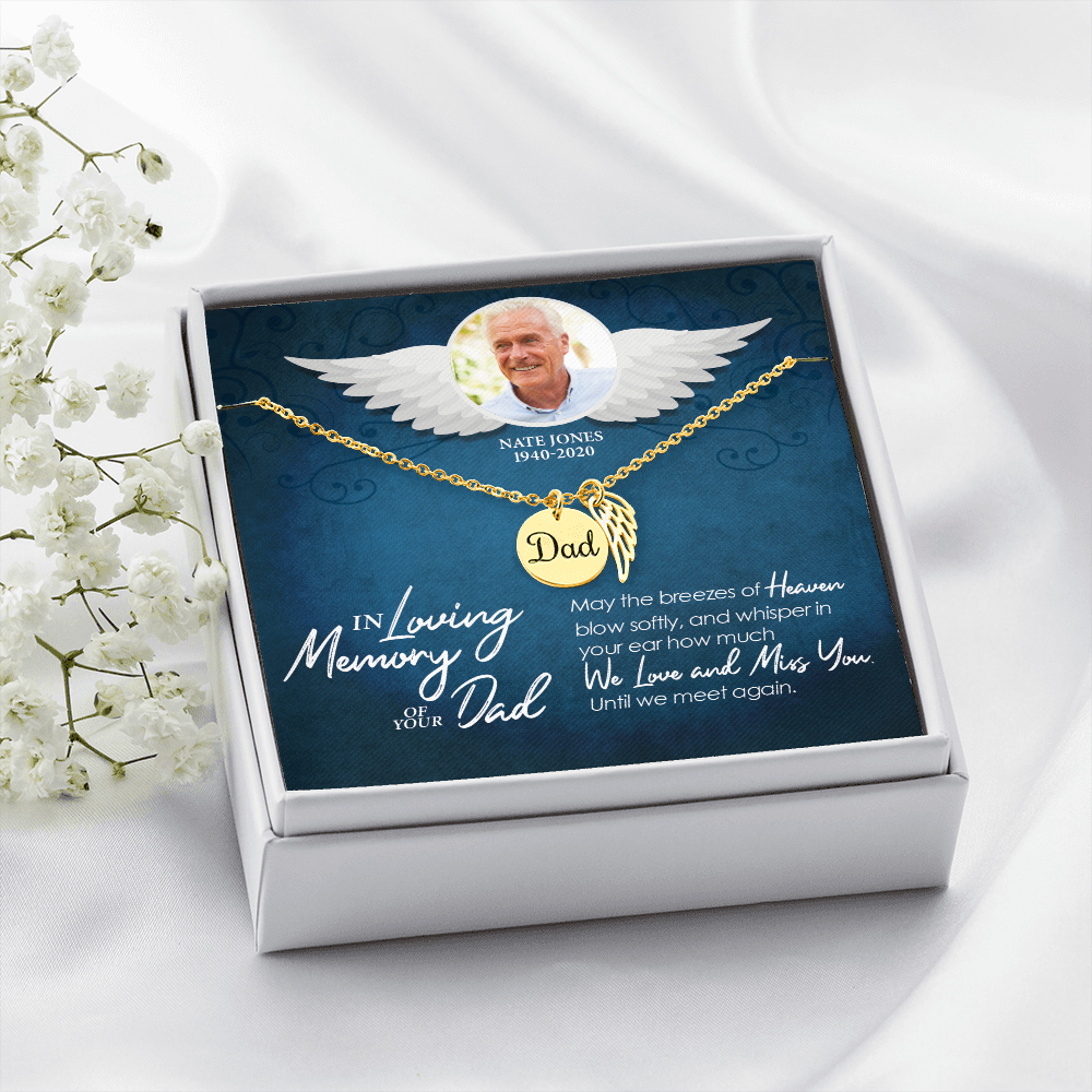 Personalized - In Loving Memory Dad - Dad Remembrance Necklace - JustFamilyThings