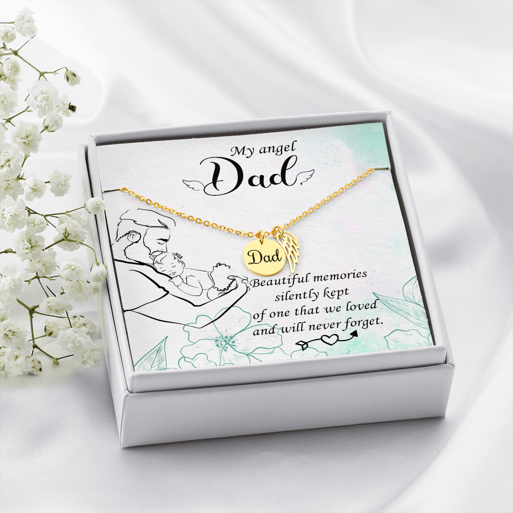 Beautiful memories - Dad Remembrance Necklace - JustFamilyThings