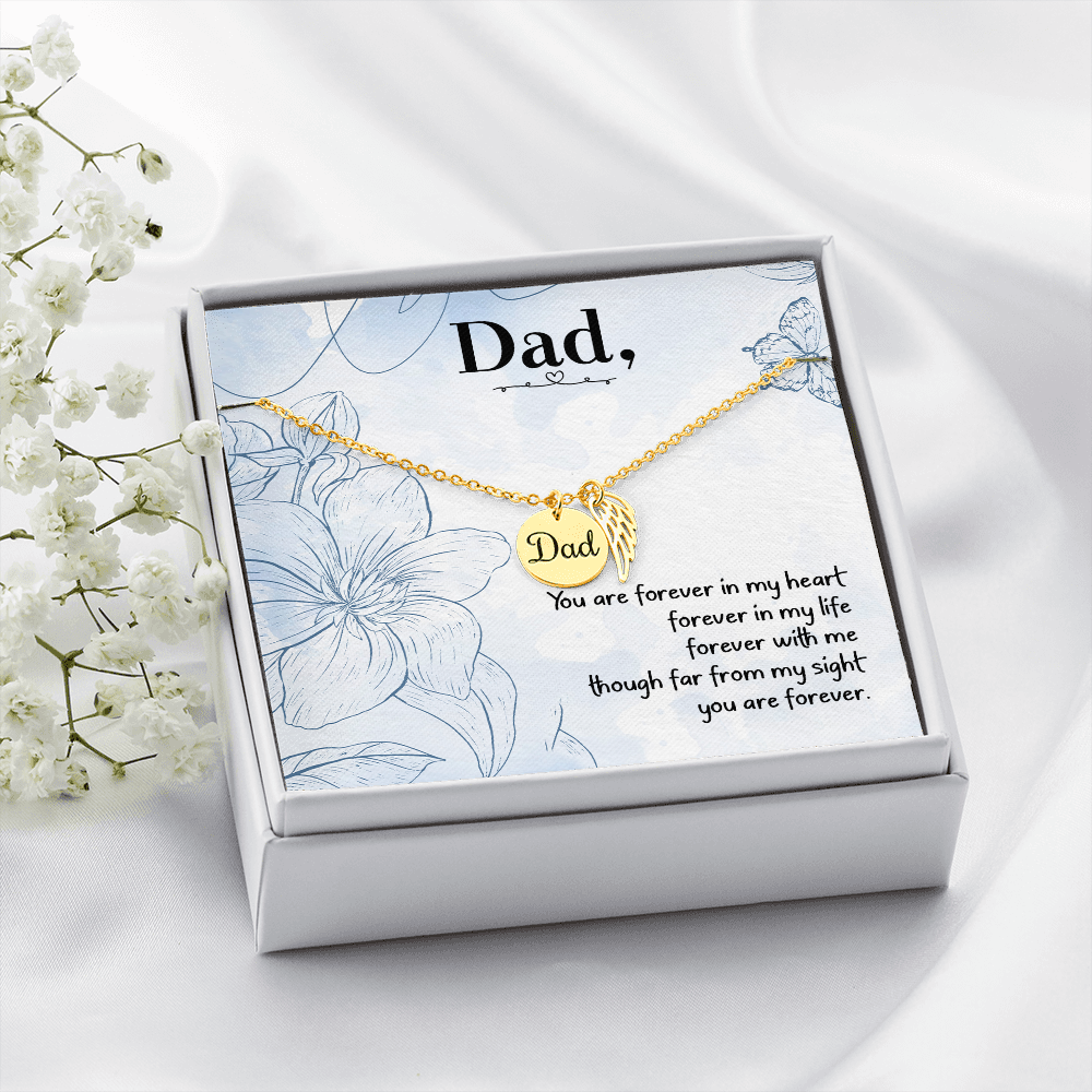 You are forever in my heart - Dad Remembrance Necklace - JustFamilyThings