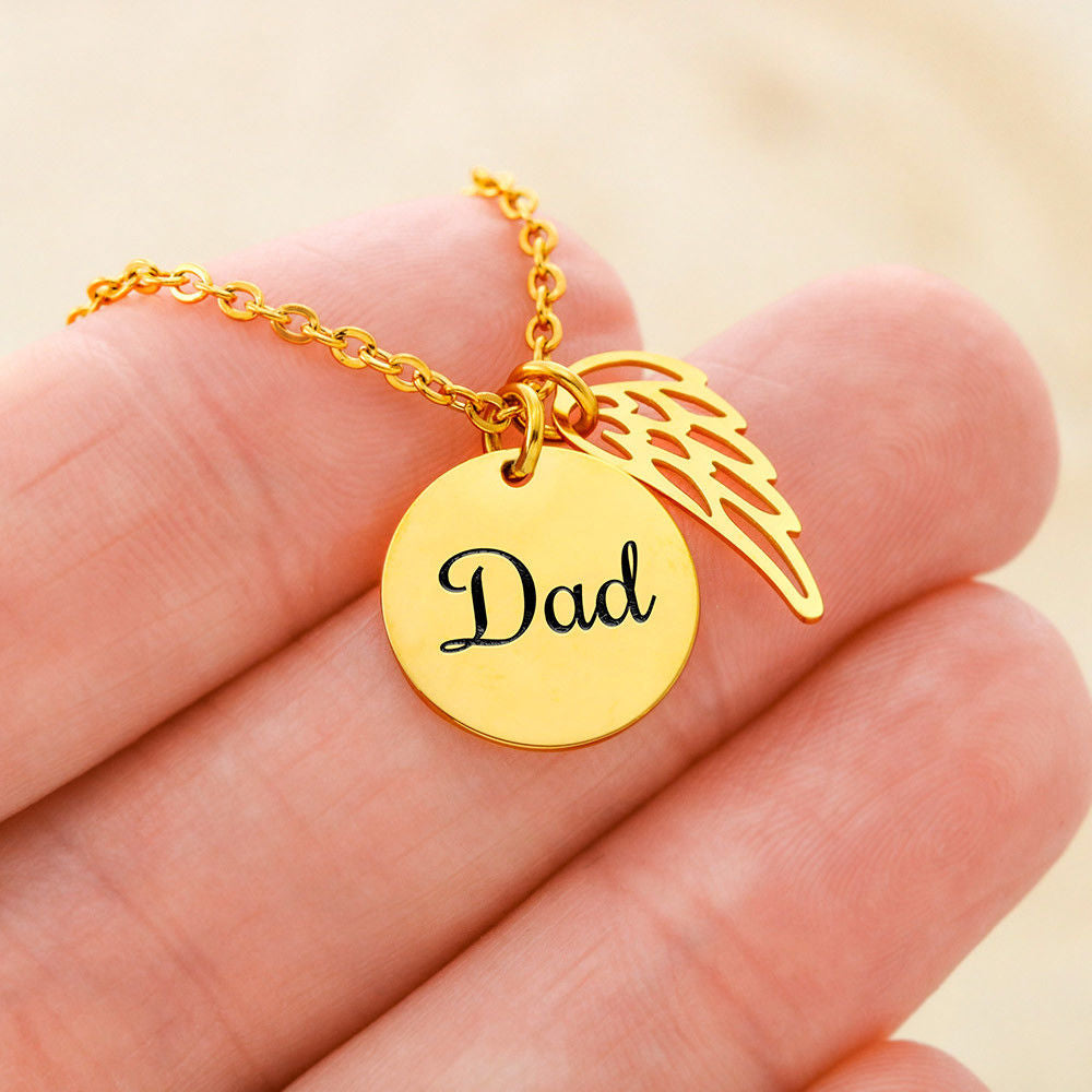 There are no goodbyes - Dad Remembrance Necklace - JustFamilyThings