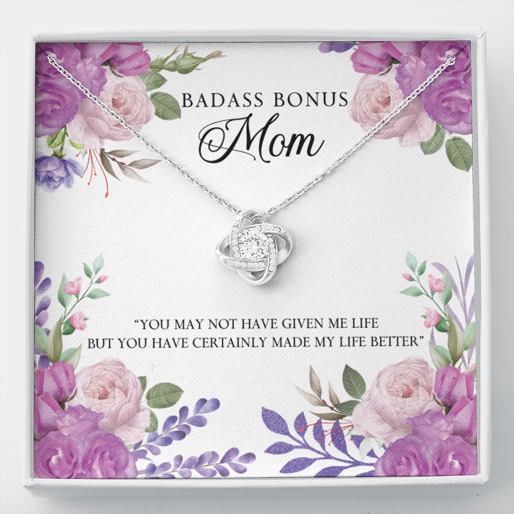 Bad Ass Bonus Mom - Love Knot Necklace - JustFamilyThings