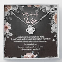 Load image into Gallery viewer, My Lovely Wife - Anniversary Gift - Love Knot Necklace - JustFamilyThings
