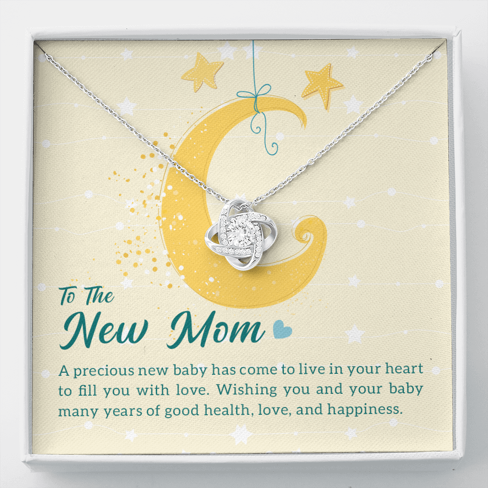 To the New Mom - A precious new baby - Love Knot Necklace - JustFamilyThings