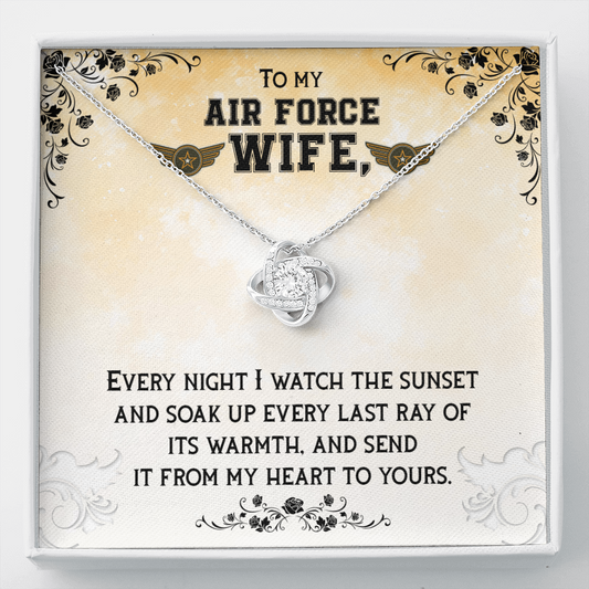 To my Air Force wife - Love Knot Necklace - JustFamilyThings