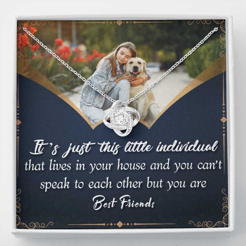 Custom Dog Photo - Best Friends - Love Knot Necklace - JustFamilyThings