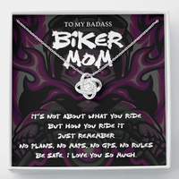 Load image into Gallery viewer, to my badass biker mom - Love Knot Necklace - JustFamilyThings
