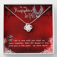 Load image into Gallery viewer, to my Firefighter wife - Love Knot Necklace - JustFamilyThings
