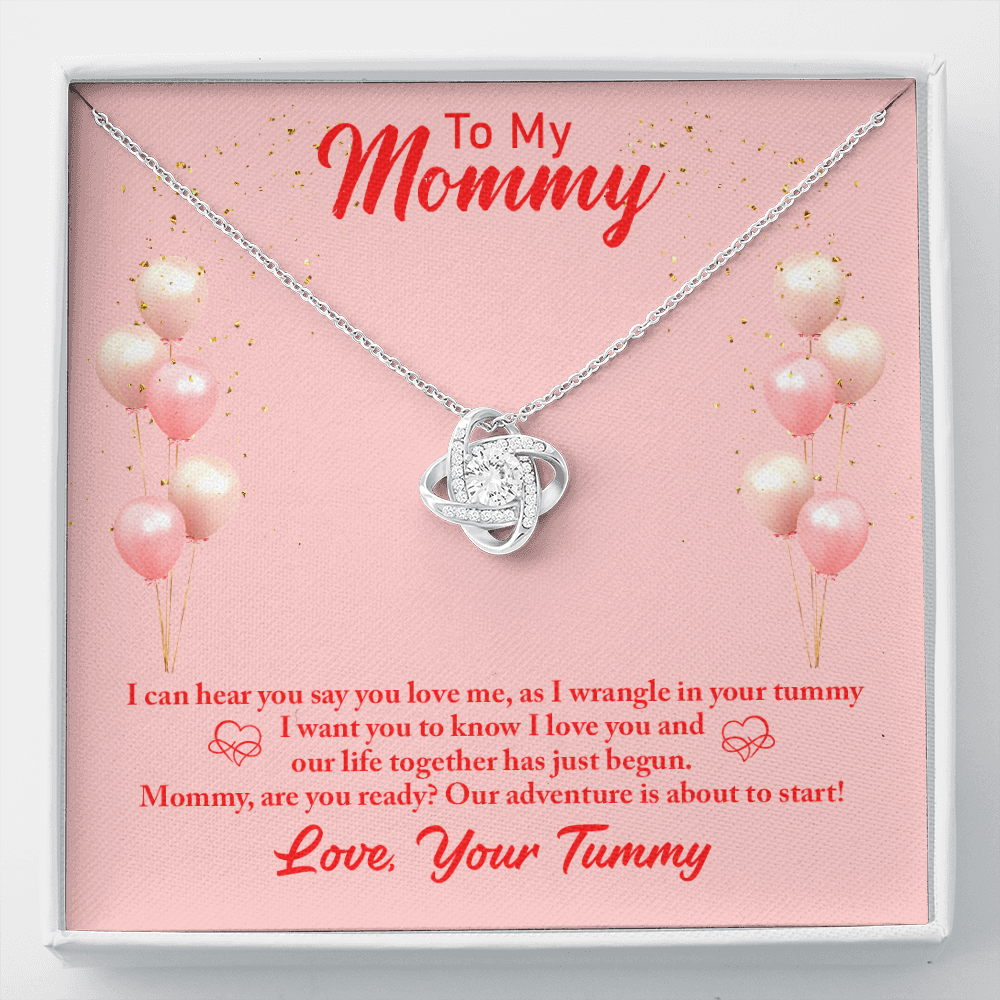 To my mommy - I can hear you - Love Knot Necklace - JustFamilyThings