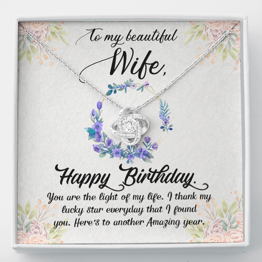 Happy Birthday to my beautiful wife - Love Knot Necklace - JustFamilyThings