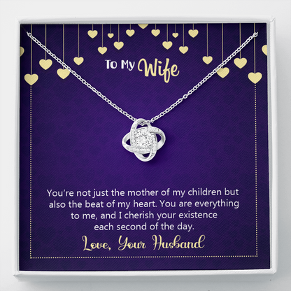 Happy anniversary - you're not just the mother of my children - Love Knot Necklace - JustFamilyThings