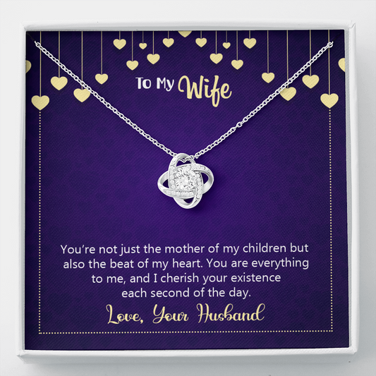 Happy anniversary - you're not just the mother of my children - Love Knot Necklace - JustFamilyThings