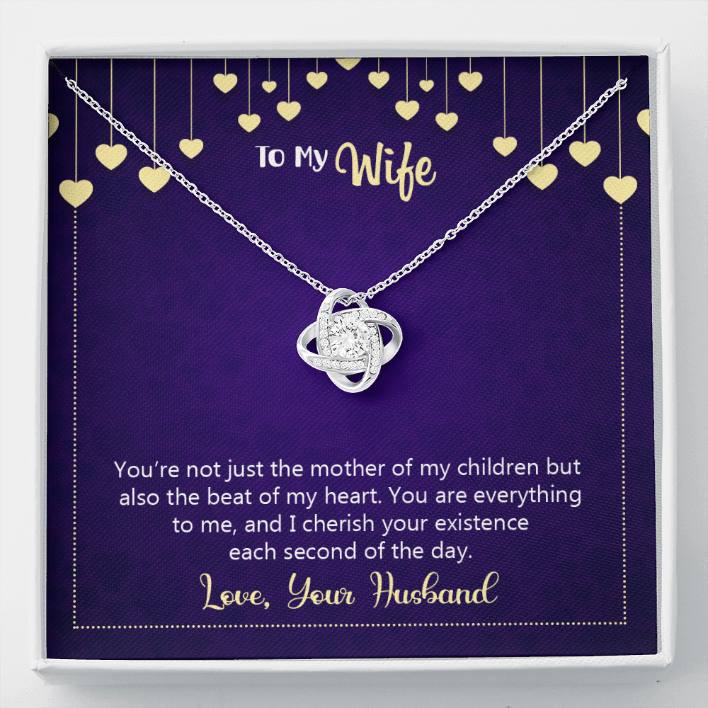 Happy anniversary - you're not just the mother of my children - Love Knot Necklace - JustFamilyThings