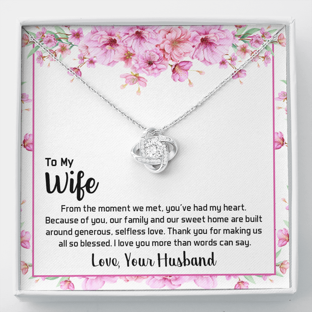 To my wife - From the moment we met - Love Knot Necklace - JustFamilyThings