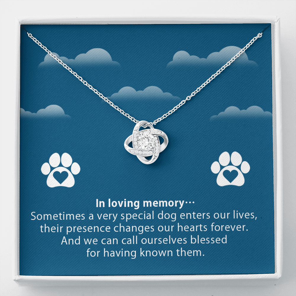 In loving memory - dog remembrance - Love Knot Necklace - JustFamilyThings