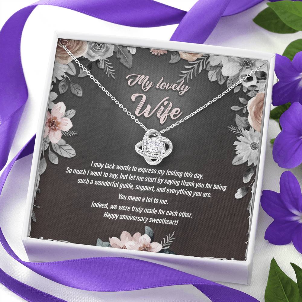 My Lovely Wife - Anniversary Gift - Love Knot Necklace - JustFamilyThings