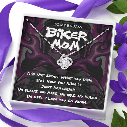 to my badass biker mom - Love Knot Necklace - JustFamilyThings