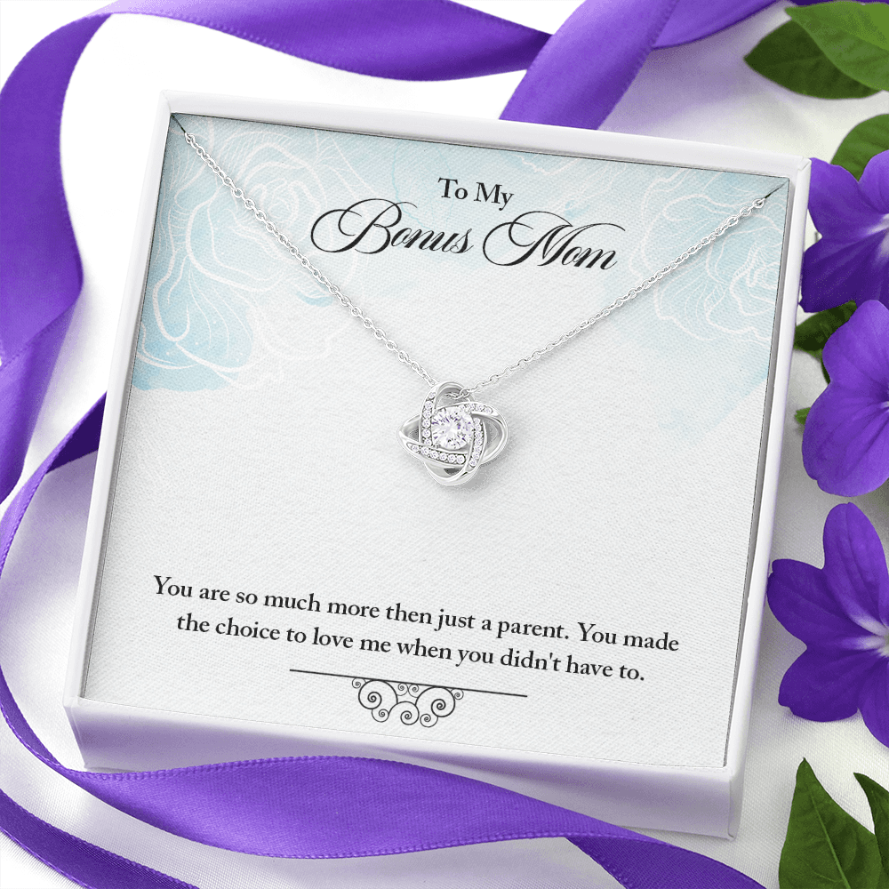 To Bonus Mom - More than a parent - Love Knot Necklace - JustFamilyThings