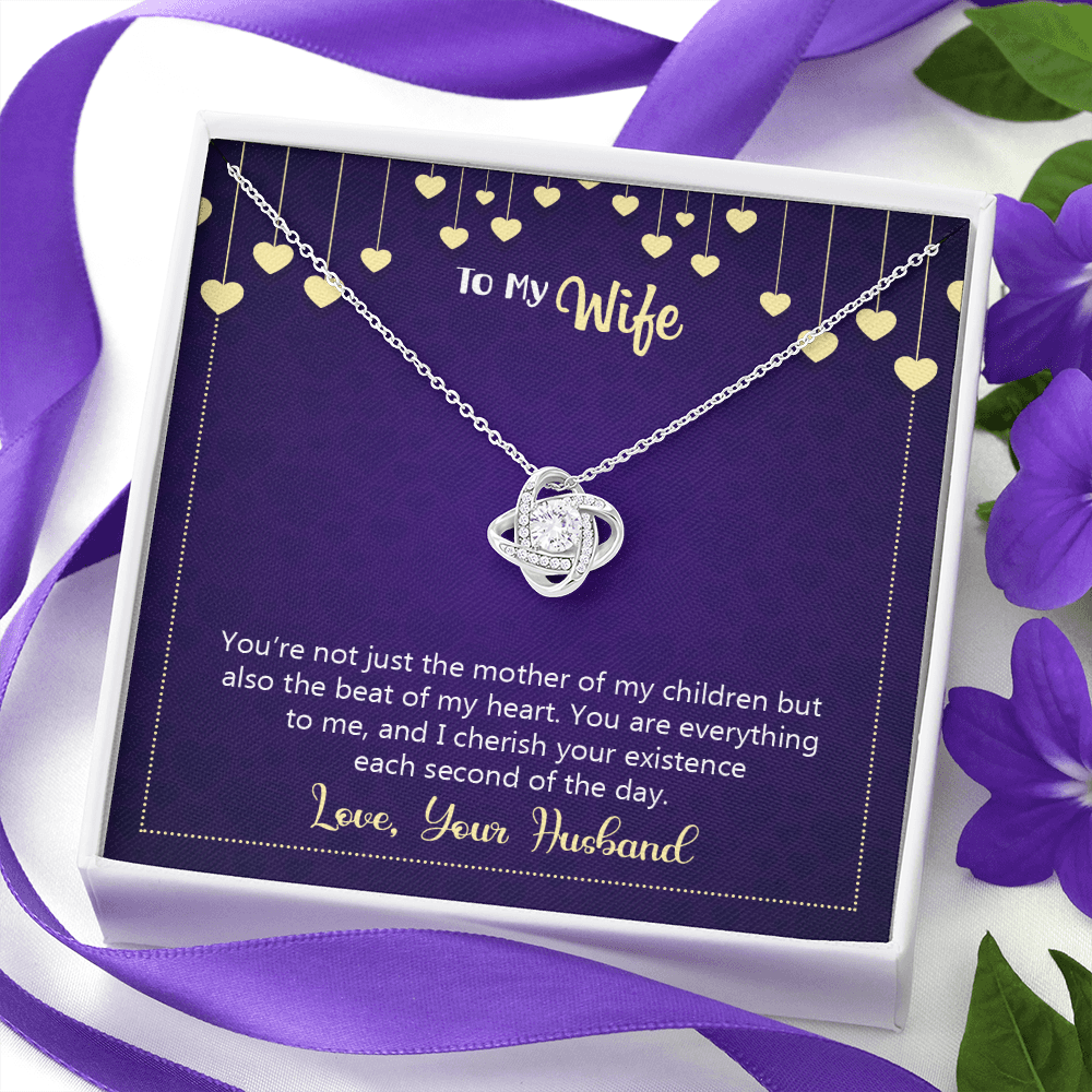 Happy anniversary - you're not just the mother of my children - Love Knot Necklace - JustFamilyThings