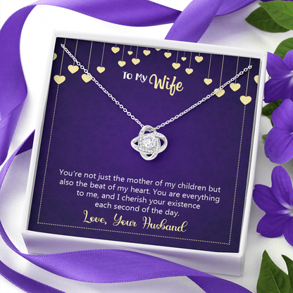 Happy anniversary - you're not just the mother of my children - Love Knot Necklace - JustFamilyThings