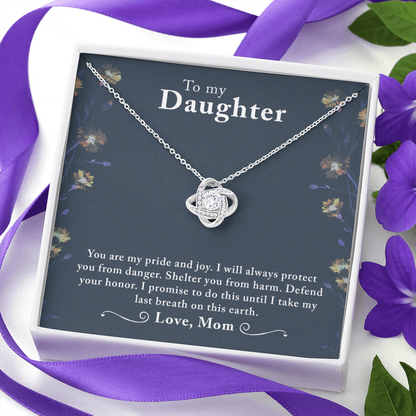 To My Daughter - You are my pride - Love Knot Necklace - JustFamilyThings