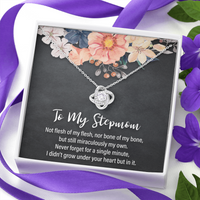 Load image into Gallery viewer, to my stepmom, not flesh of my flesh - Love Knot Necklace - JustFamilyThings
