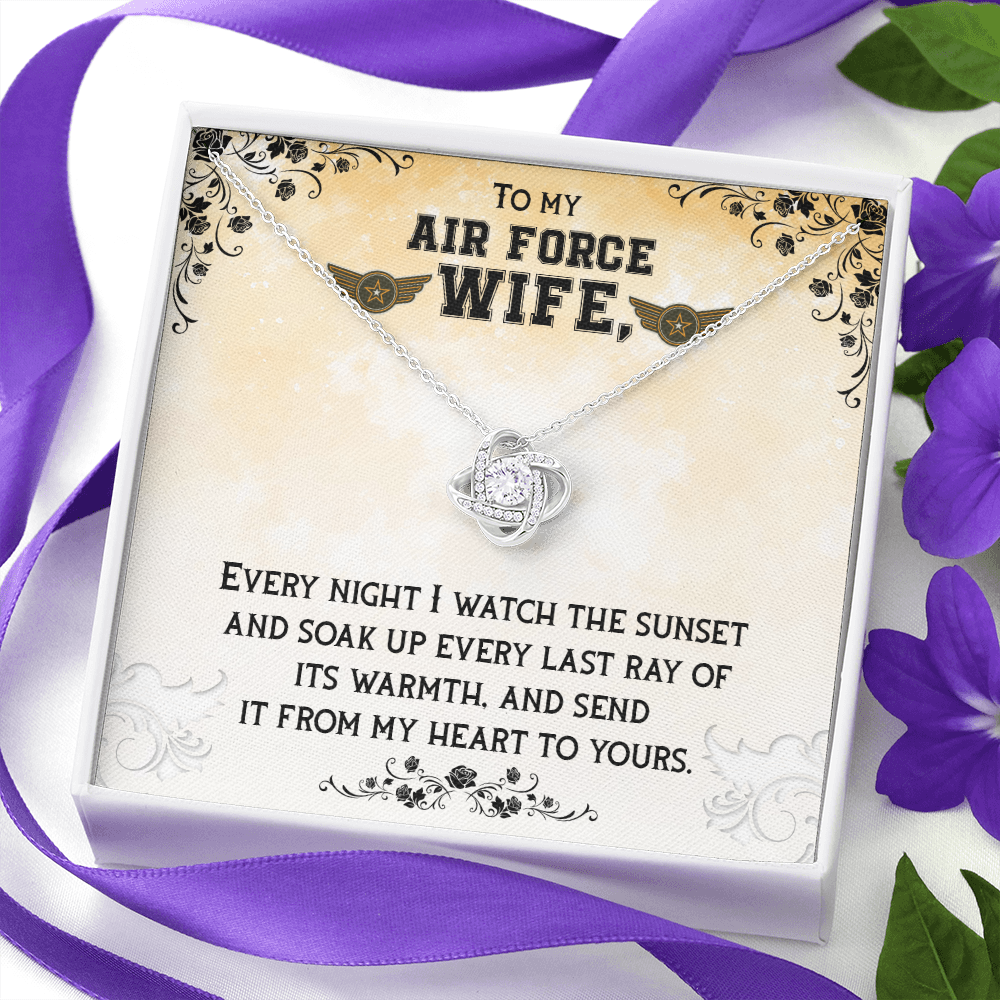 To my Air Force wife - Love Knot Necklace - JustFamilyThings