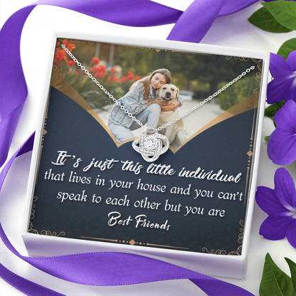 Custom Dog Photo - Best Friends - Love Knot Necklace - JustFamilyThings