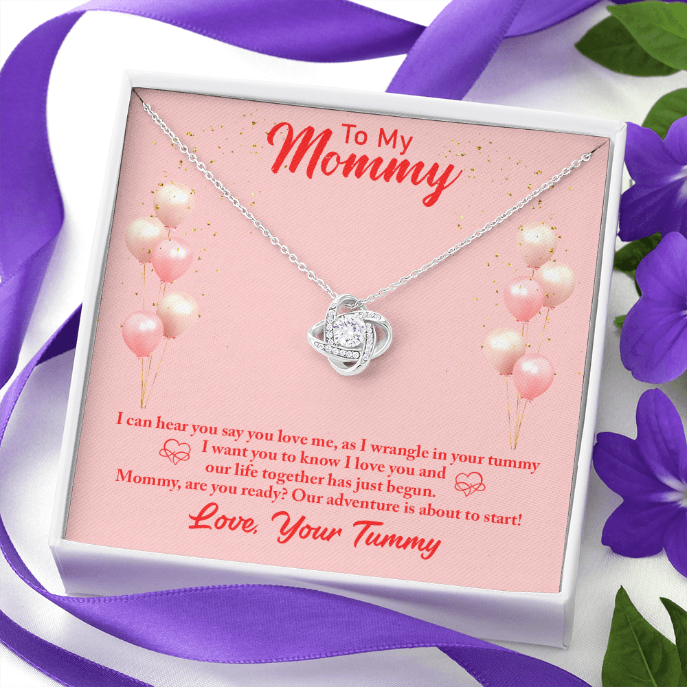 To my mommy - I can hear you - Love Knot Necklace - JustFamilyThings