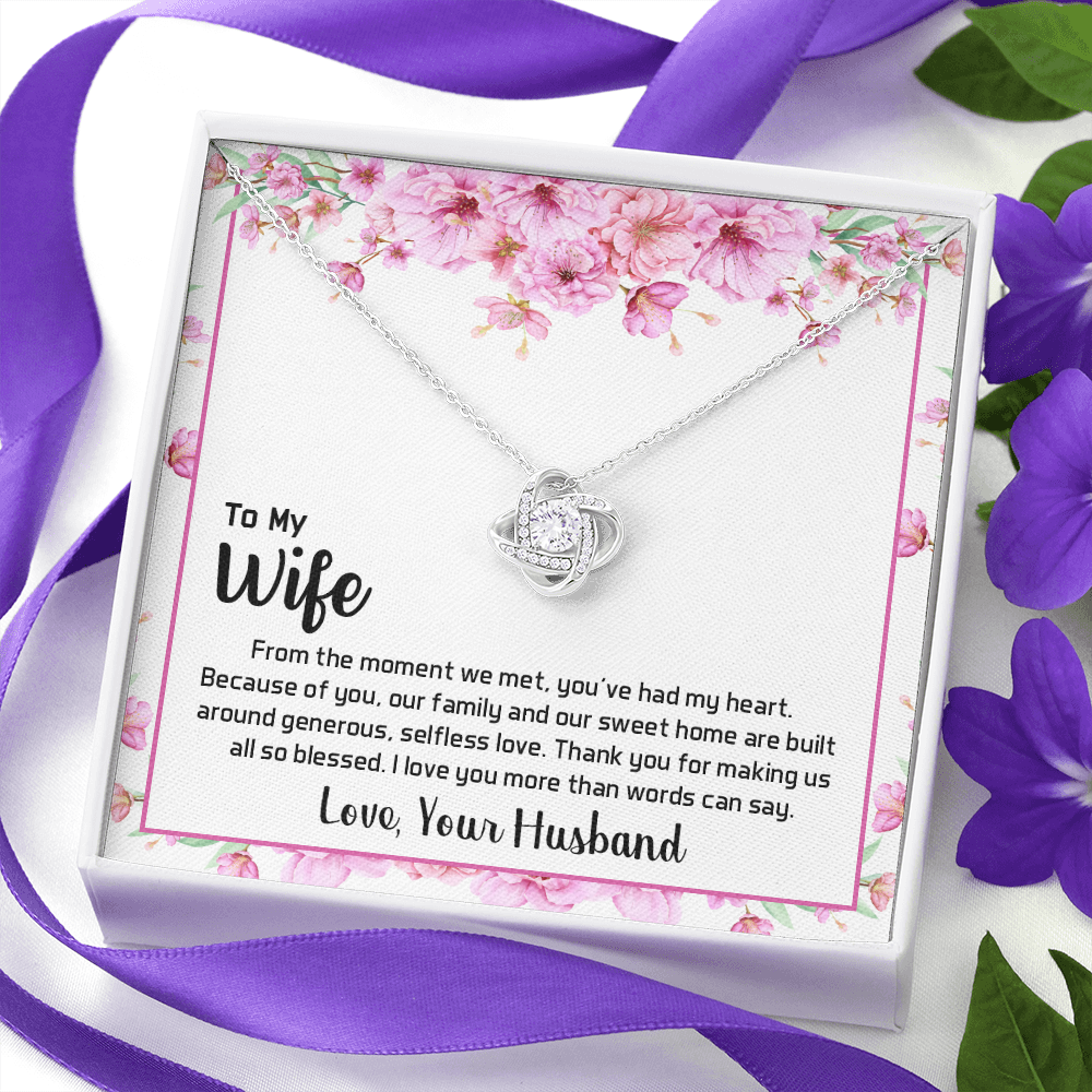 To my wife - From the moment we met - Love Knot Necklace - JustFamilyThings