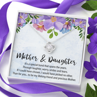 Load image into Gallery viewer, to mom from daughter - Love Knot Necklace - JustFamilyThings
