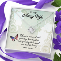 Load image into Gallery viewer, to my Army wife - Love Knot Necklace - JustFamilyThings
