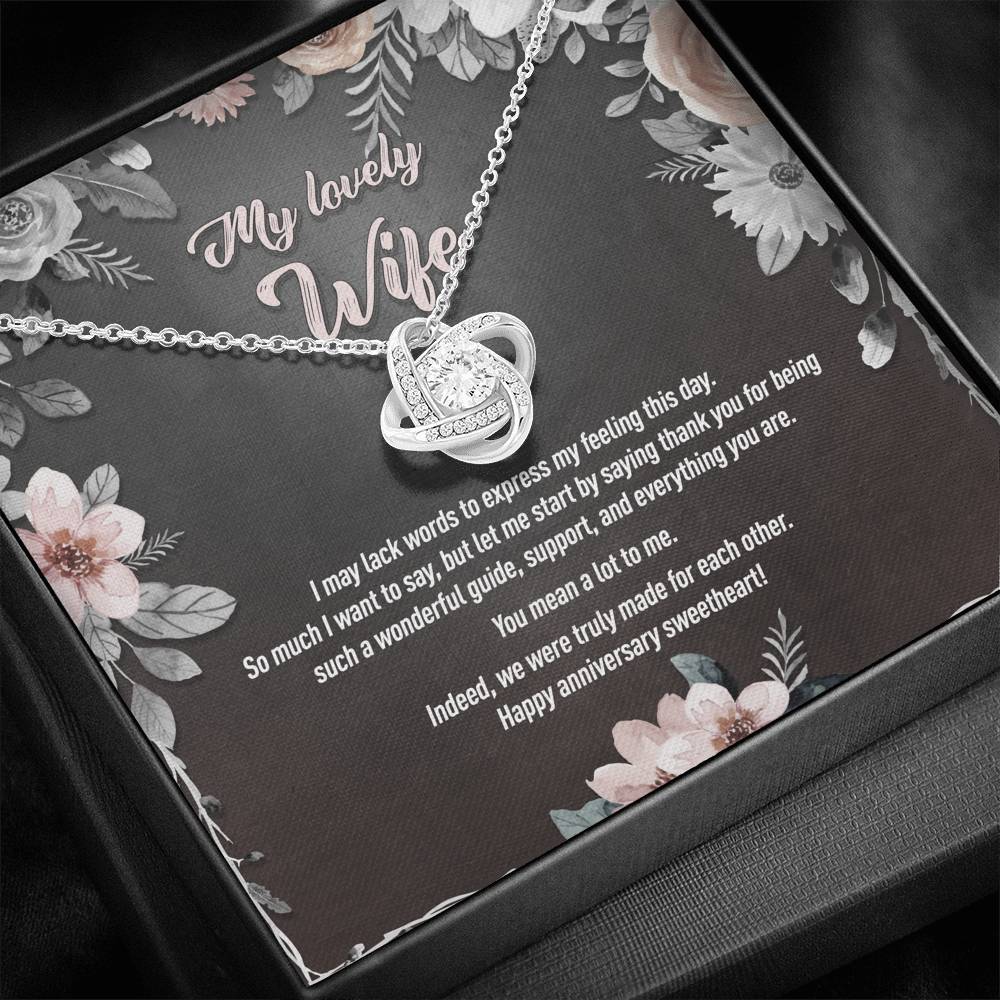 My Lovely Wife - Anniversary Gift - Love Knot Necklace - JustFamilyThings