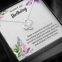 Load image into Gallery viewer, Happy 40th Birthday Necklace, Happy 40th Birthday Gift, 40th Birthday Jewelry Gift - JustFamilyThings
