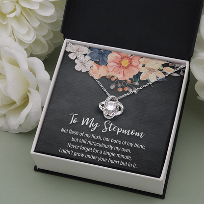 to my stepmom, not flesh of my flesh - Love Knot Necklace - JustFamilyThings