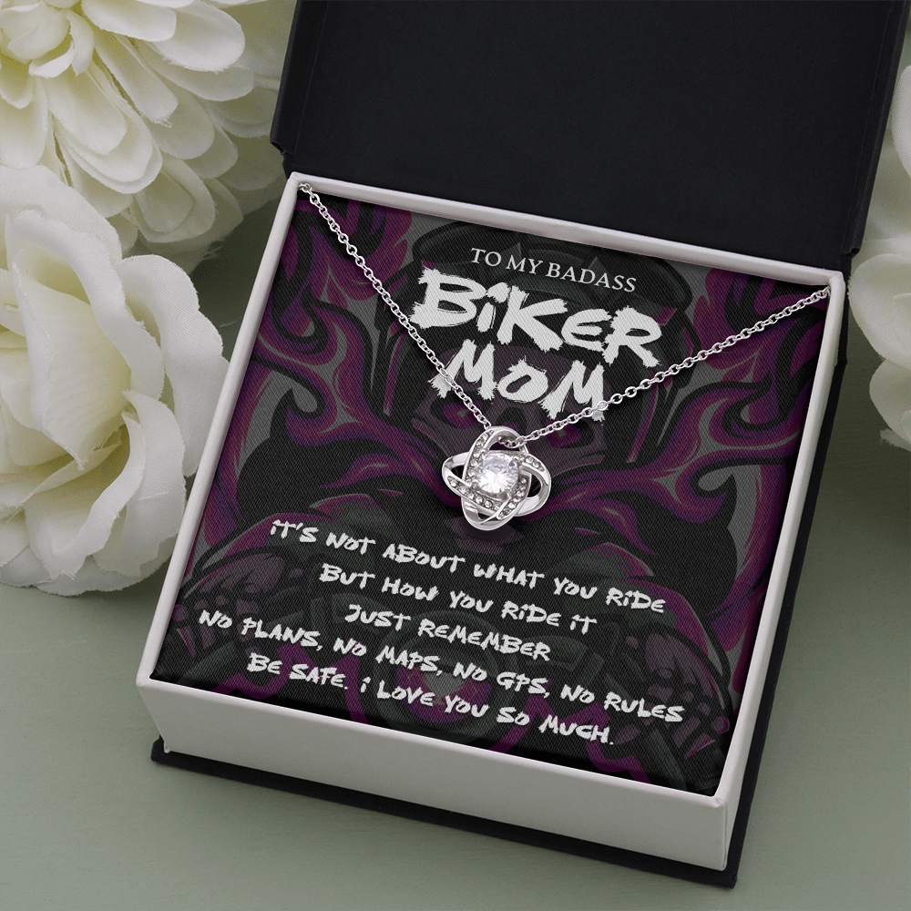 to my badass biker mom - Love Knot Necklace - JustFamilyThings
