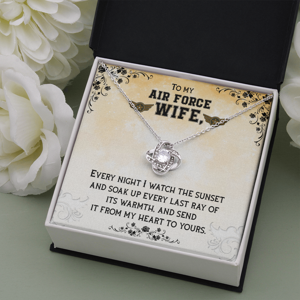 To my Air Force wife - Love Knot Necklace - JustFamilyThings