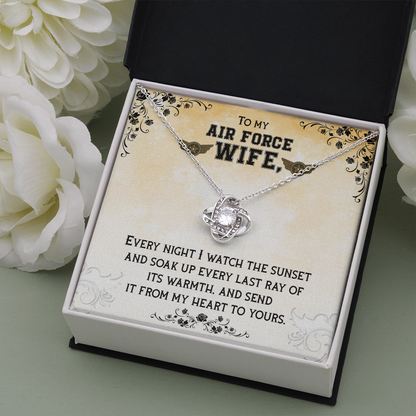 To my Air Force wife - Love Knot Necklace - JustFamilyThings