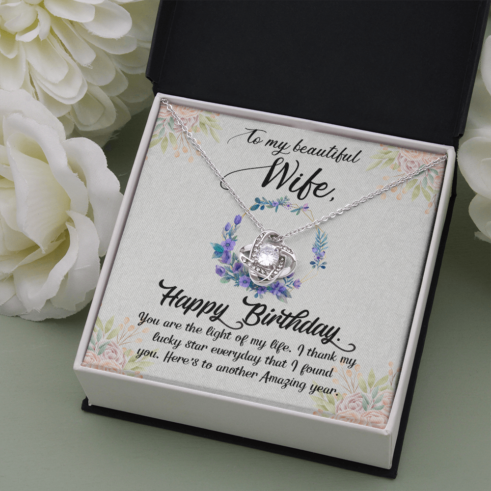 Happy Birthday to my beautiful wife - Love Knot Necklace - JustFamilyThings