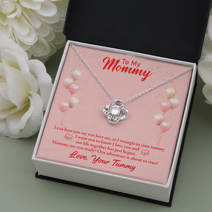 To my mommy - I can hear you - Love Knot Necklace - JustFamilyThings