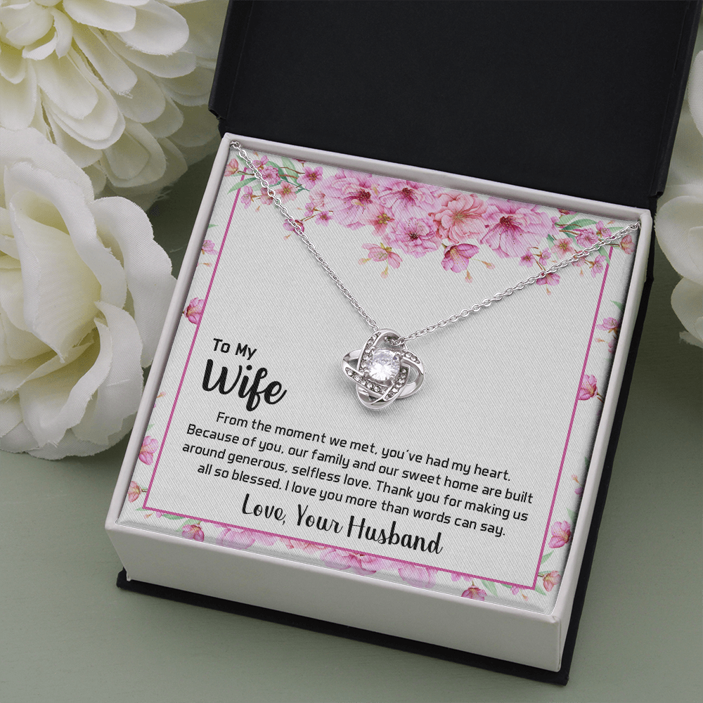 To my wife - From the moment we met - Love Knot Necklace - JustFamilyThings