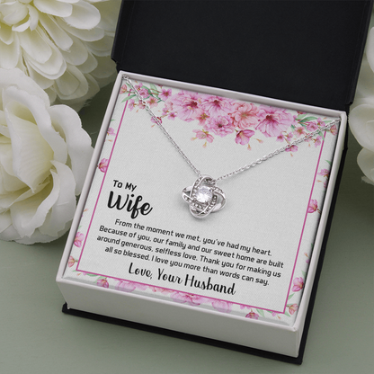 To my wife - From the moment we met - Love Knot Necklace - JustFamilyThings