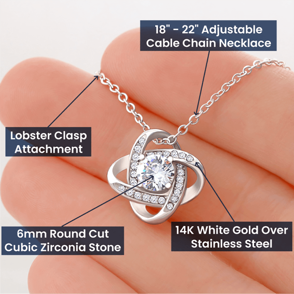 to my Military Mom, you are my hero - Love Knot Necklace - JustFamilyThings